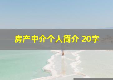 房产中介个人简介 20字